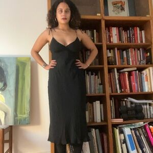 J. Crew Black Midi Dress